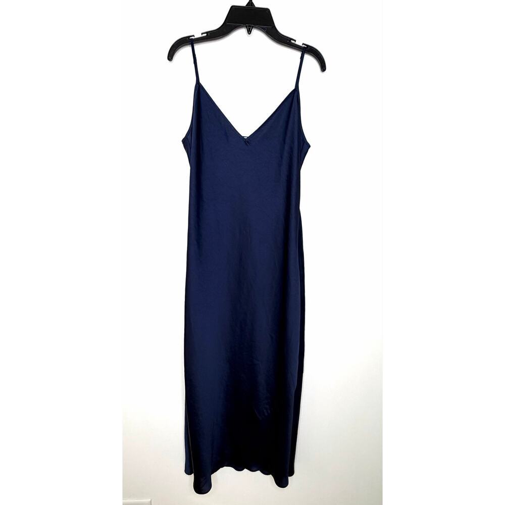 Aritzia Wilfred Satin Only Slip Midi Dress Sz M Chic Wedding Guest Sophisticated